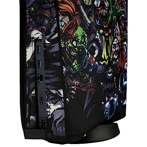 Image of PlayVital Dust Cover for ps5, Soft Neat Lining Dust Guard Anti Scratch Waterproof Cover Sleeve for ps5 Console Digital Edition & Disc Edition - Scary Party
