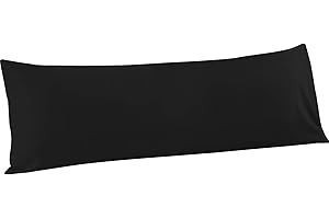 FLXXIE Black Body Pillow Case - Soft Microfiber, Stain Resistant, Envelope Closure
