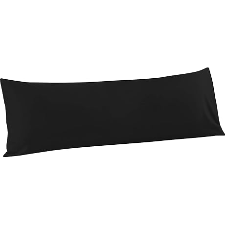 FLXXIE Black Body Pillow Case - Soft Microfiber, Stain Resistant, Envelope Closure