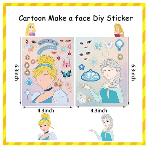 Asverbet A-27-CC Make A Face Stickers 24Pcs Make Your Own Princess Stickers For Kids Toddlers Diy Stickers Princess Themed Stickers For Kids Party Favors Awards Asverbet Diy Arts And Crafts thumb #2