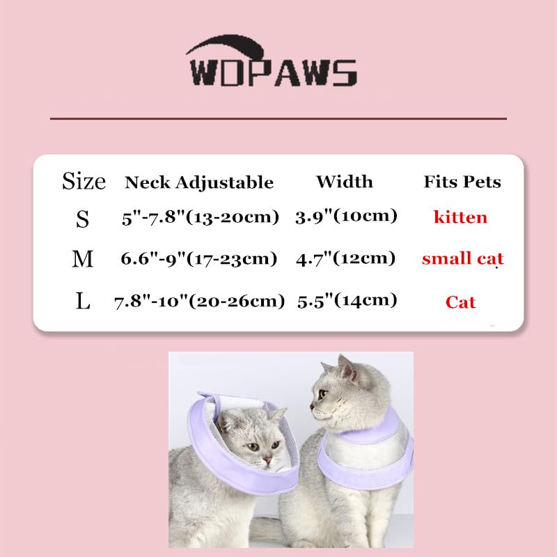 WDPAWS Genesungshalsband Für Katzen – Weiches, Verstellbares Kegelhalsband Nach Operationen, Wasserdicht