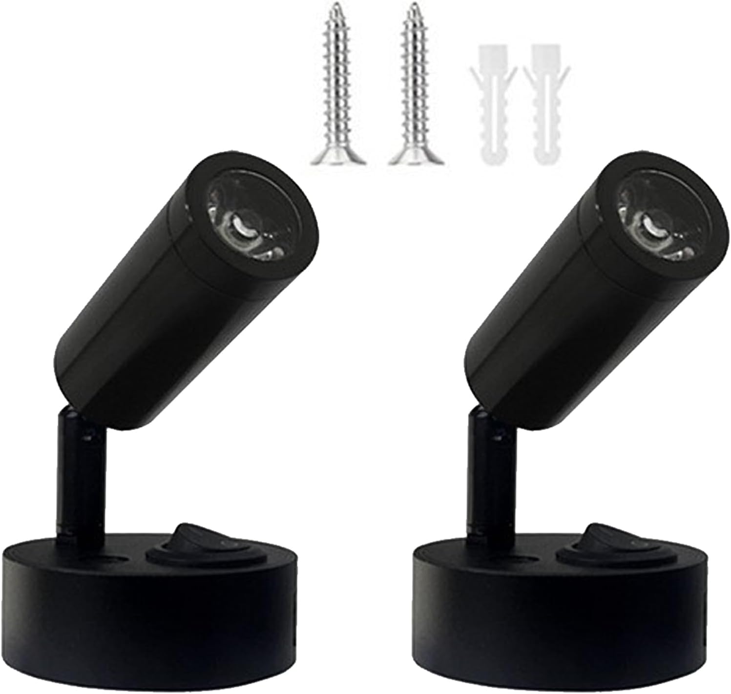 12V RV LED Reading Lights Bedside Reading Lamp Wall Mount for RV Camper Trailer Cabinet Spot Lamp Up Down 180° Rotatable Left Right 360° Rotatable 3W Neutral Lighting Black Finished 2Pcs DC12-24V