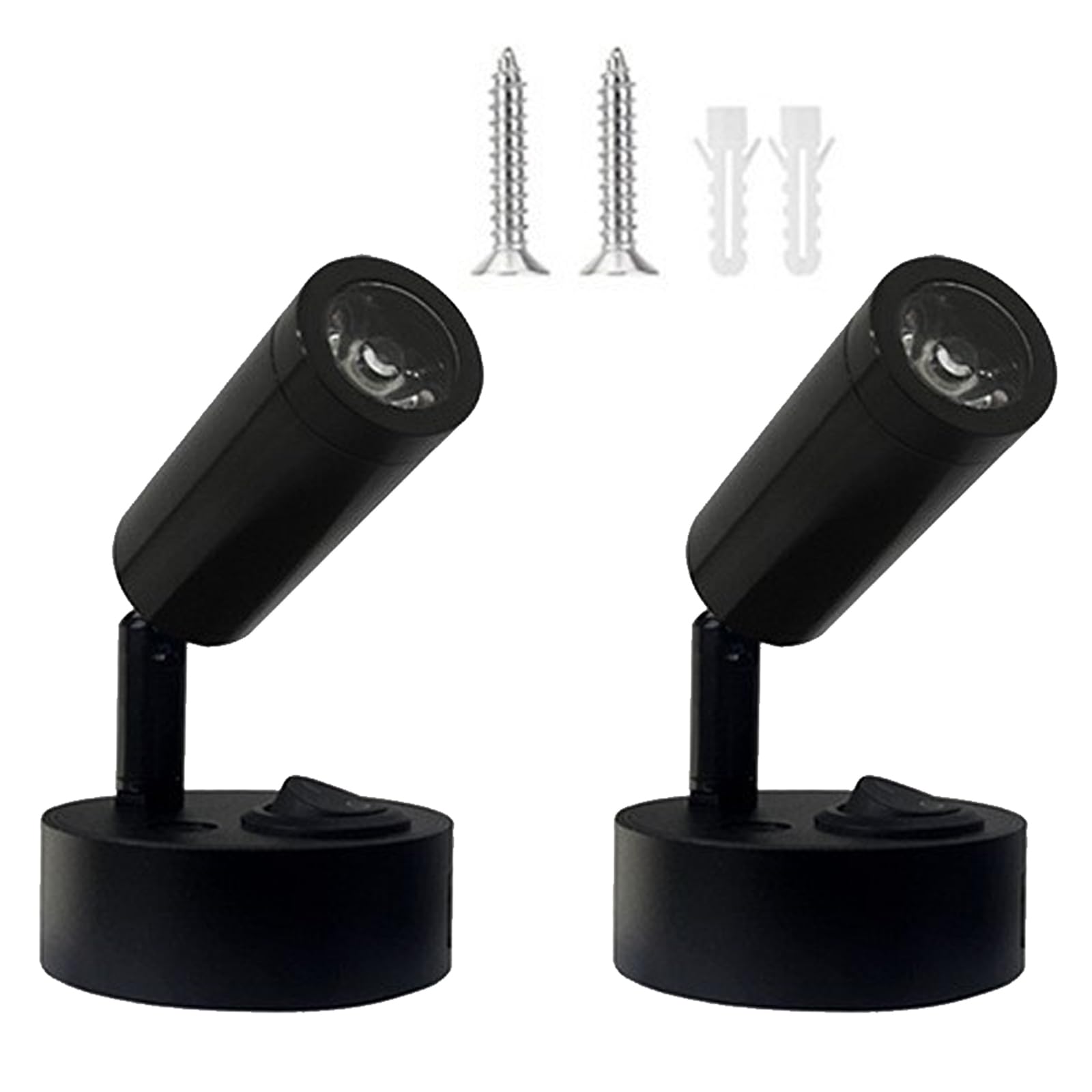 12V RV LED Reading Lights Bedside Reading Lamp Wall Mount for RV Camper Trailer Cabinet Spot Lamp Up Down 180° Rotatable Left Right 360° Rotatable 3W Warm Yellow Lighting Black Finished 2Pcs DC12-24V