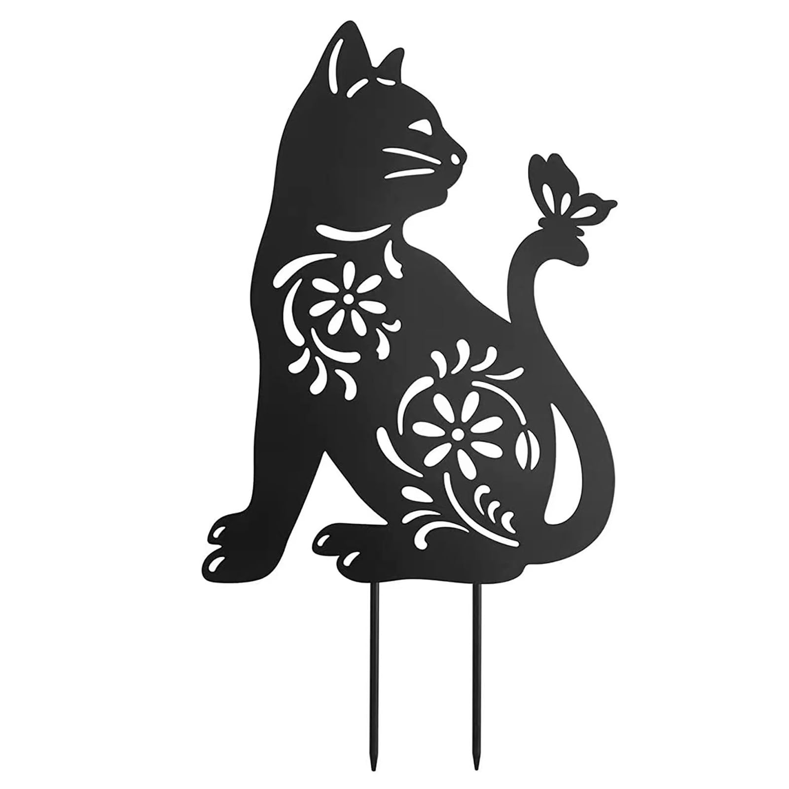 ljhnba 1 / 2Pcs Metal Garden Decors Black Silhouettes Outdoor Stakes for Outdoor Animal Sculpture Decorations Garden Ornaments