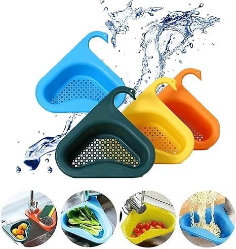 HEVIR Multi-Functional Swan Shape Kitchen Sink Drain Basket - Hanging Filtering Draining Rack, Plastic Organizer, Corner Dish Drying Rack for Washing Vegetables & Fruits, Fits All Sinks (2 Pcs) (B0D9MCNBJ3) Amazon Price History, Amazon Price Tracker