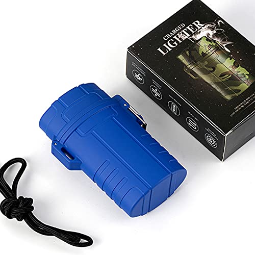 Miniatura 9 de Estuche de cigarrillos con encendedor eléctrico recargable por USB y cordón para todo el paquete de cigarrillos, 20 piezas impermeable portátil para