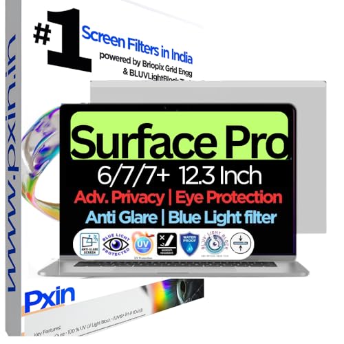 Image of Pxin Surface Pro 6 /7 /7+ 12.3 Inch Eye Comfort Shield with Adv Privacy | Anti-Glare | No UV | Anti Blue | Touch Sensitive Privacy Filter