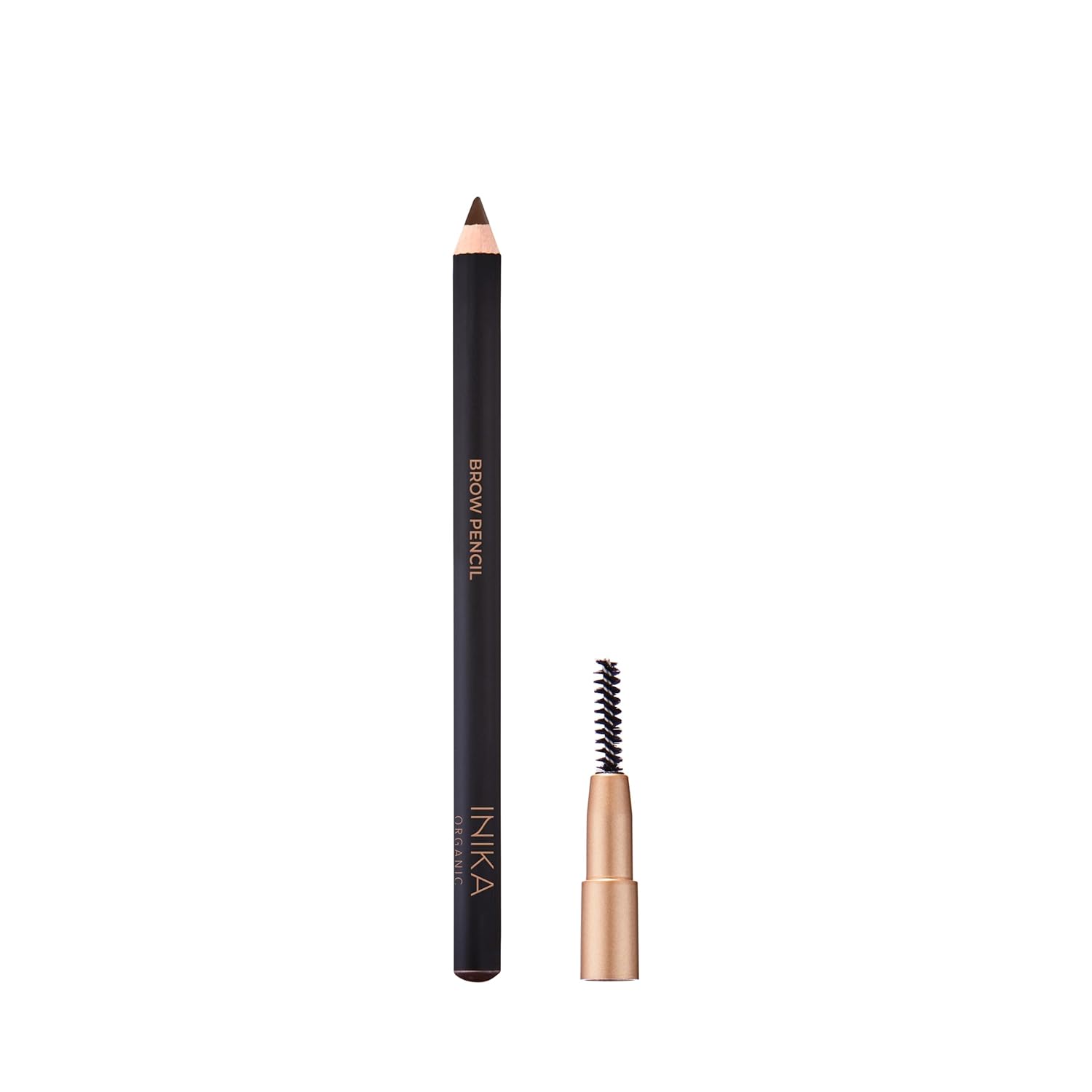 INIKA Organic Brow Pencil | Shape, Fill, Define + Increase Volume with Longwearing Pigments, Rich Colour & Nourishing Skincare Ingredients. 100% Natural + Water-Resistant. Dark Brunette