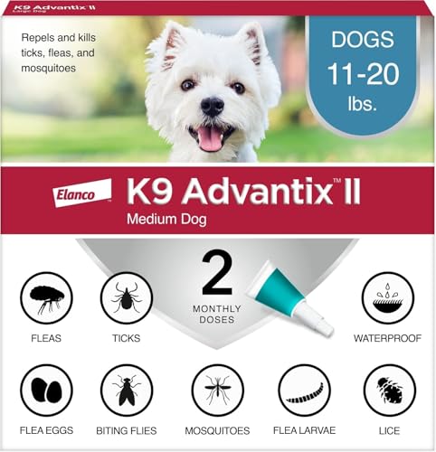 K9 Advantix II Medium Dog Vet-Recommended Flea, Tick & Mosquito Treatment & Prevention | Dogs...