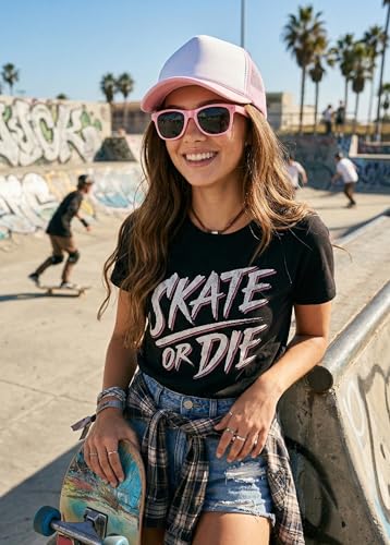 Image of Funky Junque Foam Trucker Hat, Trucker Hats for Women & Men - Blank Adjustable Snapback Mesh Back Baseball Cap