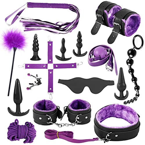 16 Pezzi Kit di ritenuta del letto Sotto il letto Bondage Eye Mask Maniglie Morbide Cinghie di ritegno Giocattolo sessuale per coppie amanti del sesso Perfetto per principianti ed esperti (Nero)