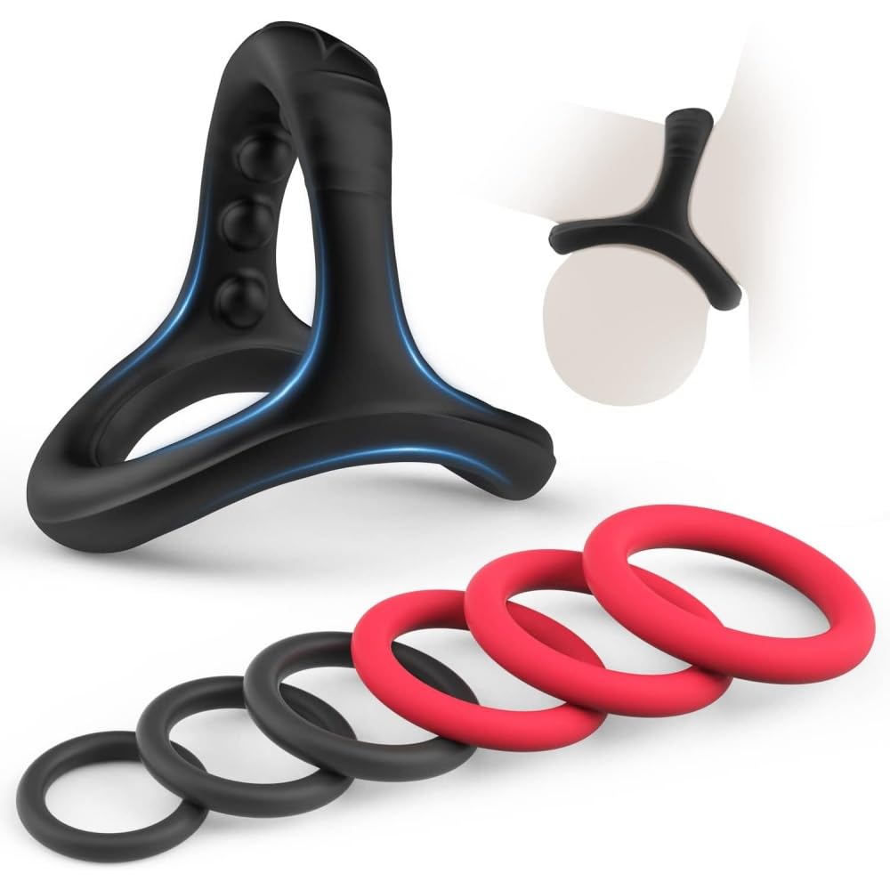 BeHorny Cock Ring Set, 7 Penis Ring and Triple Cock Ring