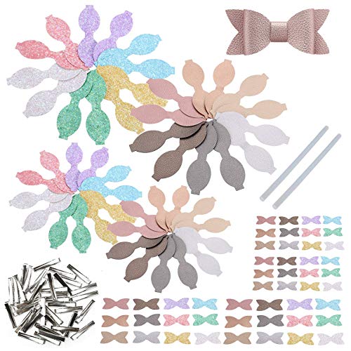 AOUXSEEM-Faux-Leather-Hair-Bows-DIY-Making-Kit-with-Pre-Cut-Pieces-and-Hair-ClipsMake-Fashionable-Shiny-Hair-Clips-for-Girls-Lady-Woman-Small-Medium-Size48-Set