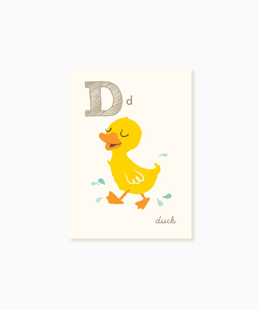 Sea Urchin Studio - D is for Duck - ABC Alphabet Wall Art for Kids