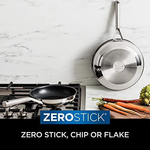 Ninja-Foodi-ZEROSTICK-Stainless-Steel-2-Piece-Frying-Pan-Set-24cm28cm-C62200UK-Non-Stick-Induction-Compatible-Dishwasher-Safe
