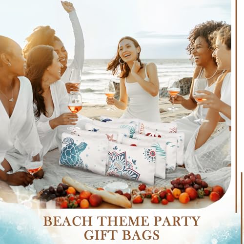 Kacctyen 10 Pcs Beach Makeup Bags Bulk Zipper Pouch Canvas Beach Themed Cosmetic Bags for Women Cruise Ship Essentials Sea Summer Vacation Organization Cruise Party Favors Bridesmaid Wedding4