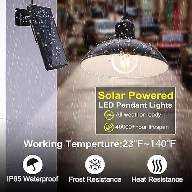 Solar Pendant Lights Metal Lampshade Iron Lampshade