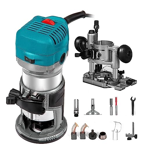 Enrutador de madera, máquina recortadora de madera, recortadora manual eléctrica de 30000RPM, herramienta de carpintería eléctrica, recorte de carpintería, tallado acanalado Para principiantes (hágalo