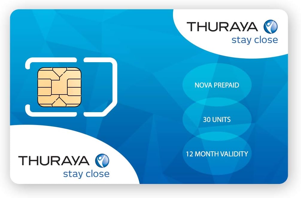 GTC Thuraya Satellite Téléphone NOVA SIM avec 30 unités (35 minutes)