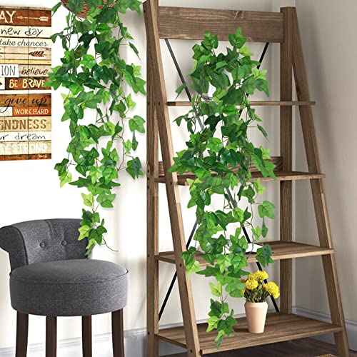 Recutms 1 Fake Vines 4Pcs Artificial Ivy Hanging Plant Fake Silk Leaves Greenery Garland Vines For Room Decor Indoor Outdoor Garden Door Wall Baskets Wedding Party Table Decor #TOP5