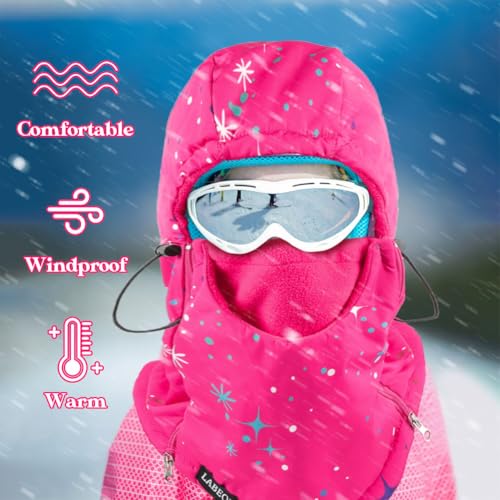 Labeol Kids Balaclava Ski Mask, Winter Windproof Thick Warm Fleece Face Cover with Adjustable Zippers for Boys Girls4