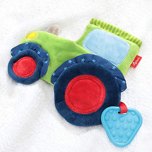 SIGIKID 42301 Aktiv-Knistertuch Traktor PlayQ Mädchen und Jungen Babyspielzeug empfohlen ab Geburt grün/blau – Bild 5