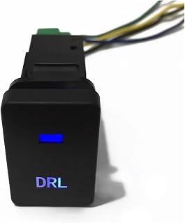 NBCNZCTSAS Interruptor de luz antiniebla Delantera DC12V, botón de Control de Foco LED DRL Azul for Coche, Compatible for Mitsubishi Outlander 3 2014-2019 Xpander Mirage(DRL Button)