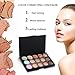 Vtrem 15 Colors Contour Palette Kit Camouflage Concealer Palette Professional Contour Eyeshadow Face Cream Makeup Foundation Kit Combination with Powder Brush for Professional and Daily Use
