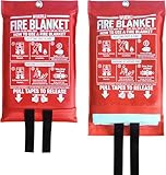 WUERLI Fire Blanket for Home and Kitchen,40" x 40",2 Pack,Emergency Fire Blanket