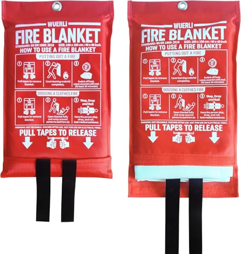 Image of Fire Blanket for Home and Kitchen,40 inch x 40 inch,2 Pack,Emergency Fire Blanket