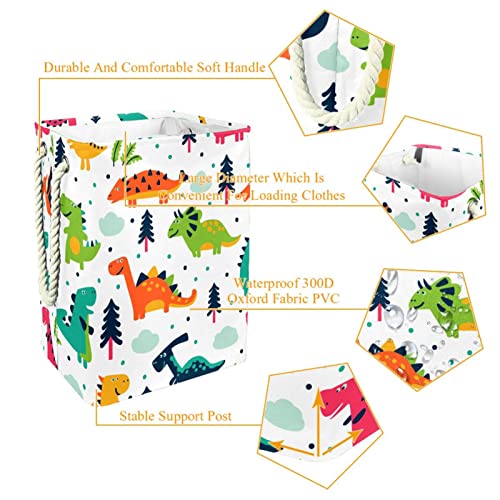 Panier à linge imperméable dinosaure pour chambre enfant avec poignées