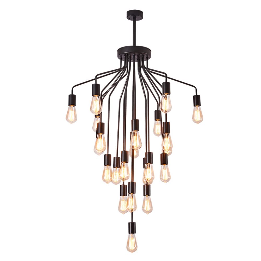 KXEcoLife Long Chandeliers,Industrial Pendant Lights Of 46" H (117cm),High Ceiling Light Fixture For Living Room Foyer Staircase(Bulbs Included)