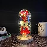 Demanca バラ 造花 Lechin 24Kゴールドローズ 枯れない花 金メッキローズ LEDライト付き電池式 薔薇 花束 プレゼントバレンタインデー 母の日 誕生日 結婚記念日 クリスマス 新年 お祝いに適用 彼女への贈り物プレゼントクリスマスプレゼントお正月プレゼントです (L)