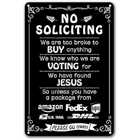 Funny Dark Humor Bestylez No Soliciting Sign For House, Home, Yard, Bedroom, Front Door 8 x 12 Inch (269) Cover