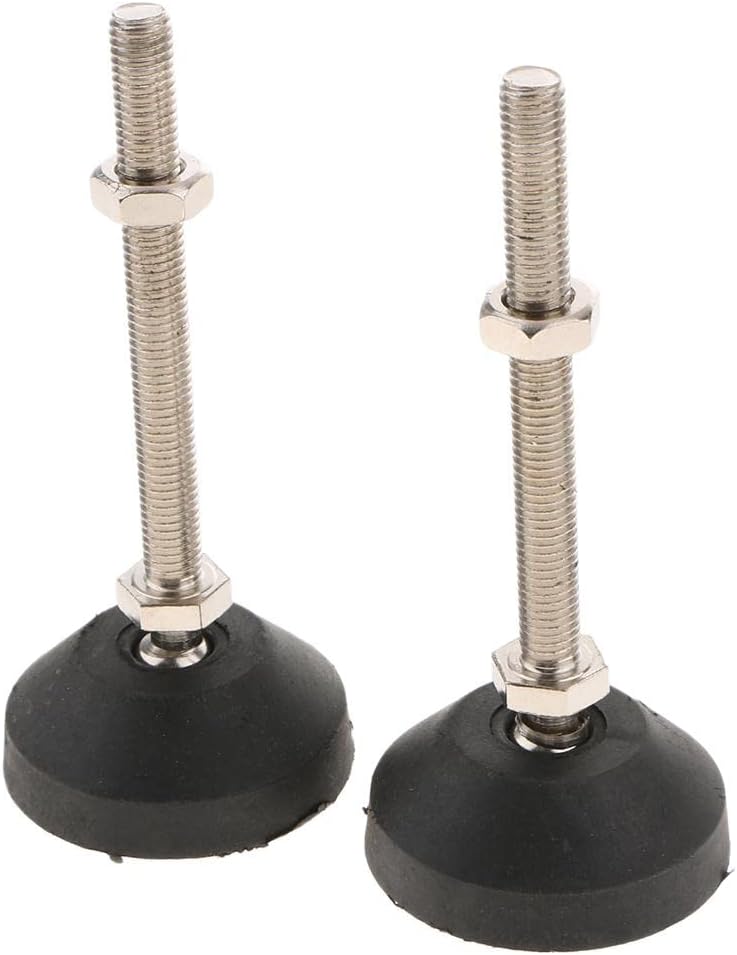 2 Pcs Carbon Steel Adjustable Furniture Leveler Leveling Feet 60-M10x100mm