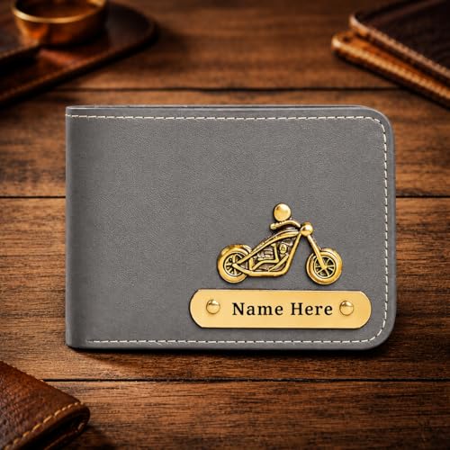 Image of SCPmarts Premium Customized Wallet for Men with Name & Charm - Stylish Personalized Wallet with Multiple Card Slots & Durable Finish - Ideal Gift for Birthday, Anniversary (Grey)