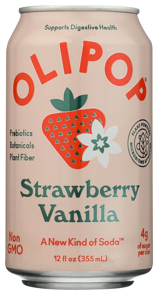 OLIPOP Prebiotic Soda Pop, Strawberry Vanilla, Pantry Pack Packed with Prebiotics, Fiber, and Botanicals, Gluten Free, Vegan, GMO Free, 355ml-picture-32