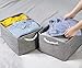 TheWarmHome Storage Bins - Medium 3 Pack Storage Baskets for Organizing Shelves | Fabric Storage Cubes Organizer for Linen Closet Nursery Home Decor Grey
