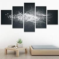 SIGNWIN 5 Panel Canvas Wall Art Modern Art Abstract Contemporary Edgy Mixed Media Multicolor Patterns for Home Decorations Ready to Hang - 60