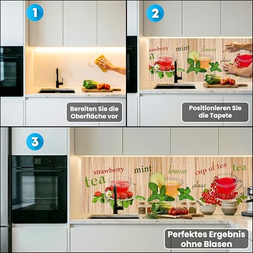 Dimex Küchenrückwand Folie selbstklebend Tee | Klebefolie - Dekofolie - Spritzschutz für Küche | Made in EU - 180 cm x 60 cm – Ansicht 6