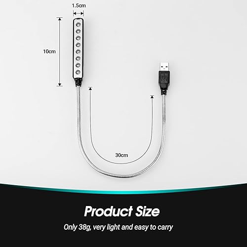 Miniatura 6 de Luz LED USB Daffodil ULT058lámpara LED de lectura super luminosaNo Necesita baterías Compatible con PC  Mac Negro