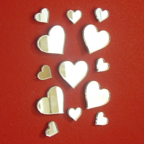10 Cuori Decorativi Specchiati Rossi – Infrangibili – Diametro 2 Cm – Per Bomboniere, Addobbi E Fai Da Te - 2