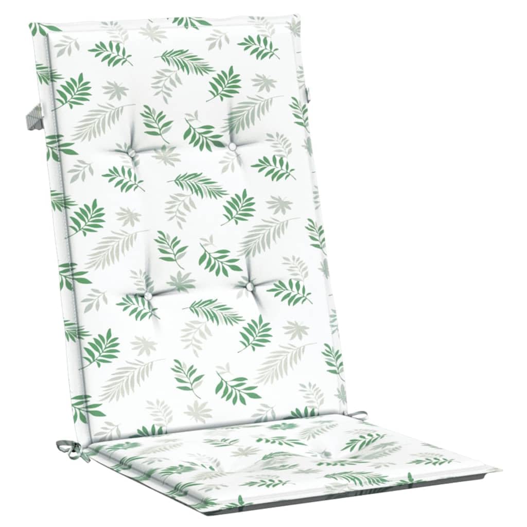Poduszki na wysokie oparcie 2 sztuki 120 x 50 x 3 cm | 100% poliester, wypełnienie z włókna piankowego, antypoślizgowe ze sznurkami, do użytku wewnątrz i na zewnątrz