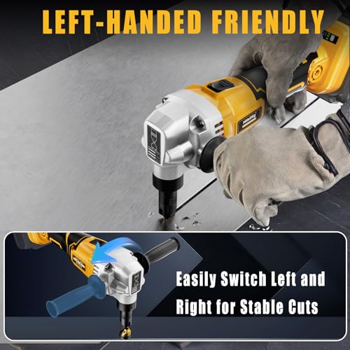 Image of MtiolHig Cordless Metal Nibbler Compatible with DeWalt 20V Battery,18-Gauge Electric Nibbler with Assist Handle & 2 Blades, 1900RPM Brushless Metal Cutter for Stainless Steel, Aluminum(Tool Only)
