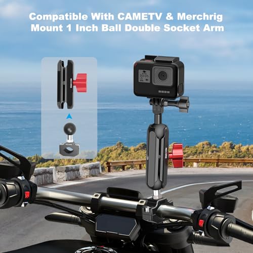 Image of Aluminum Alloy Handlebar Clamp Mount, Medium U-Bolt Base with 1 inch Ball Head Compatible With RAM Mount Double Socket Arm & Motorcycle Ebike Phone Holder,Fit for 0.59 inch to 0.87 inch Diameter,78014