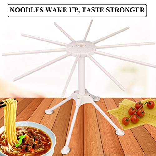 BUYGOO Pasta Drying Rack Noodle Stand with 10 Bar Handles Collapsible, Household Noodle Dryer Rack Hanging for Home Use, Spaghetti Drying Rack Noodle Stand for Making Fresh Pasta at Home