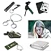 Camping Survival Whistle Blanket Fire Starter Wire Saw Knife Flashlight Torch