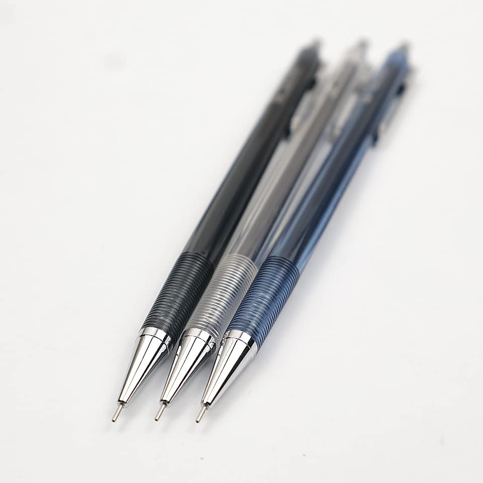 Ołówki 3 szt. Ołówek mechaniczny 0,3 mm Wyślij 2 pudełka wkładów do ołówków z metalową stalówką Ołówki automatyczne (3 ołówki) (3 ołówki)