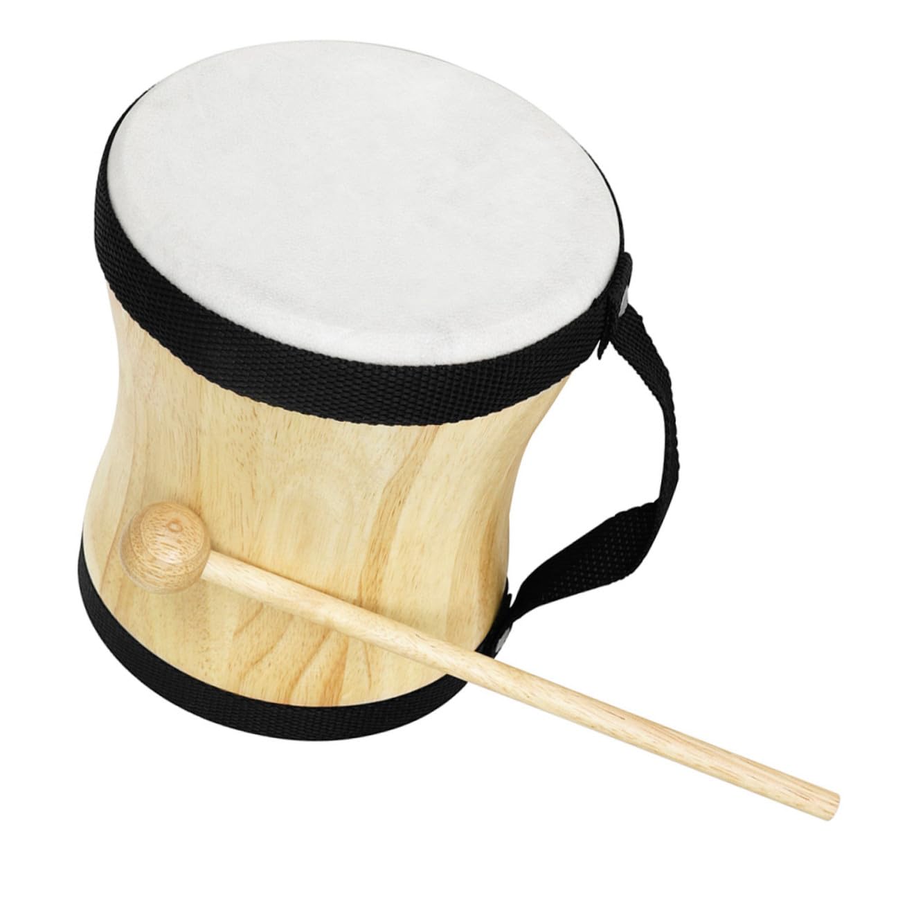 Tamburo a Mano Bongo Nero in Legno e Pelle di Pecora per Ragazzo Ragazza | Percussione Educativa, Supporto al Ritmo e Coordinazione, Pezzo da Collezione dal Design Unico