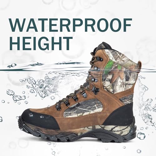 Men's Waterproof Military Tactical Work Boots with Steel Shank, 8" Insulated Leather Hunting Boot3